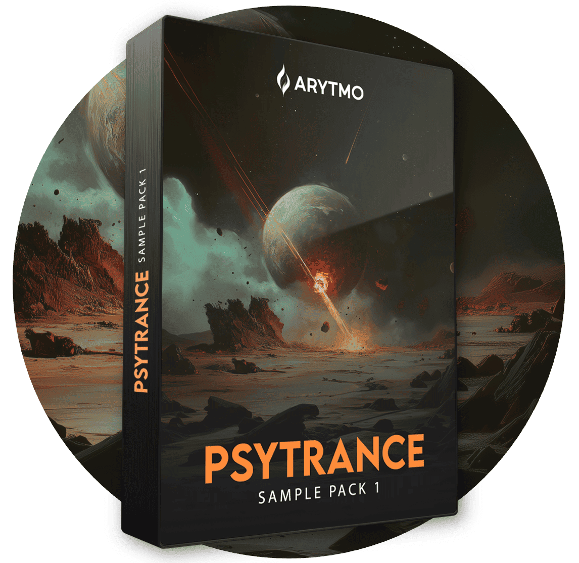 Arytmo Psytrance Sample Pack 1 packaging with a space-themed design.