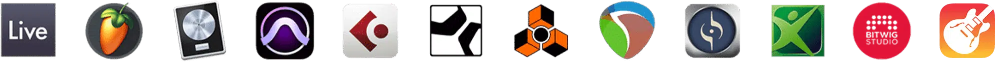 Picture showing assorted DAW logos side by side.