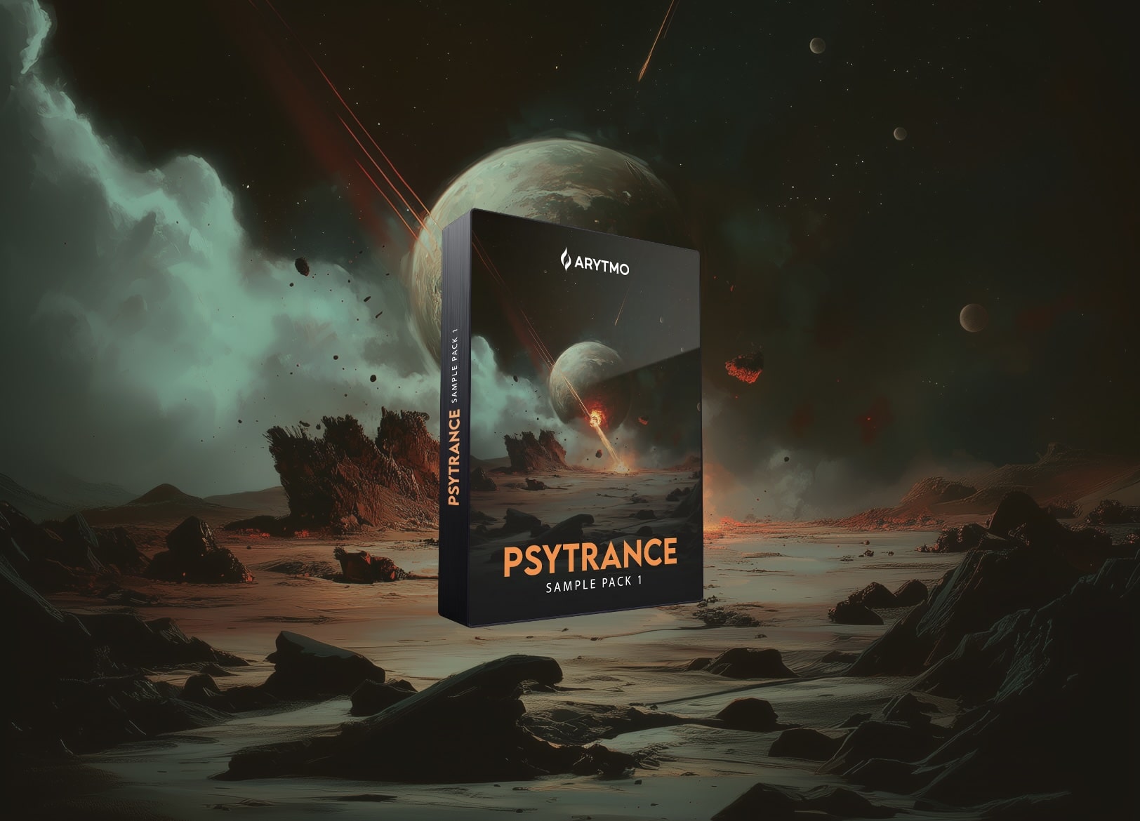 ARYMOS Psytrance sample pack with a space-themed cover