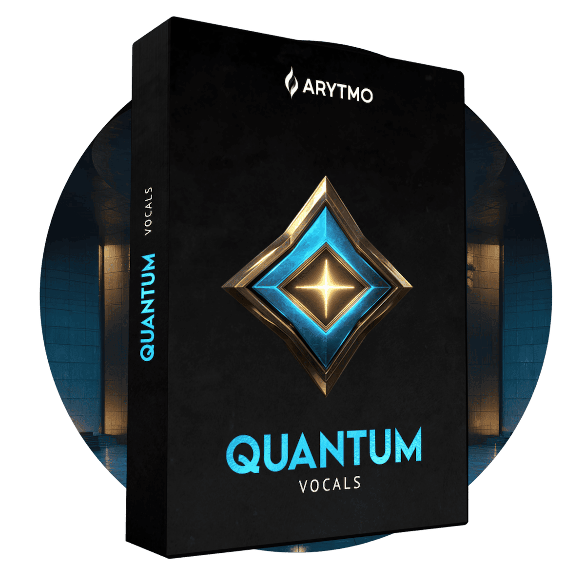Arytmo Quantum Vocals product packaging on a black background